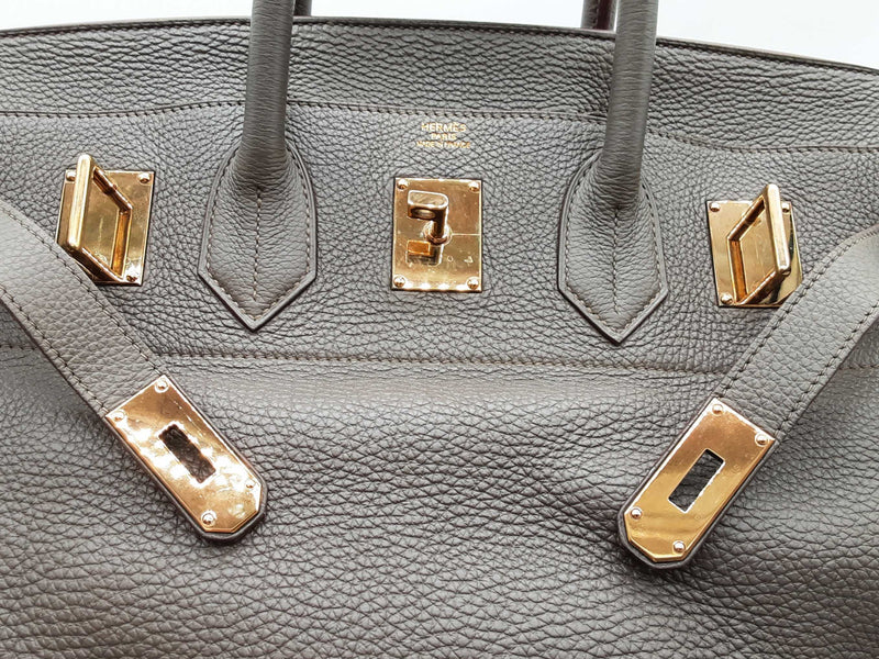 Hermes Birkin Hac 40 Gris Etain Gray Togo Gold Hardware Duffle Bag Do0925llxzxde