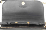 Burberry Hampshire Black Leather Flap Canvas Crossbody Sd0626przdu