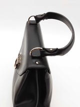Salvatore Ferragamo Gancini Black Leather Flap Top Handle Bag Eb0922lrxde
