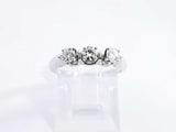 0.30 Cttw Diamond & 14k White Gold 3-stone Ring 2.2 Grams Size 5 Fw0426ozxdu