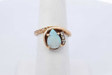 Opal & Diamond Ring In 14k Yellow Gold 3.7 Grams Size 6.25 Eb0925loxdu