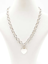 Tiffany & Co. Heart Tag Pendant Necklace In Sterling Silver 65.9 Grams 16 Inch Fw0726lrxdu