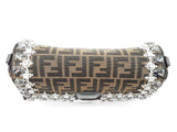 Fendi Baguette Zucca Ff Monogram Crystal Embellished Handbag Sd1225lzxzde
