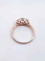 1.14 Cttw Diamond 14k Rose Gold Three-stone Ring W/cert 3.2g Sz 6.5 Fw0226lpxzdu