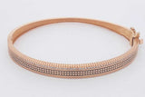 21k Yellow Gold Diamond Hinged Bangle Bracelet 13.4 Grams Eb0126ixzsa