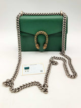 Gucci Green Leather Dionysus Shoulder Bag Eb1224sxzsa