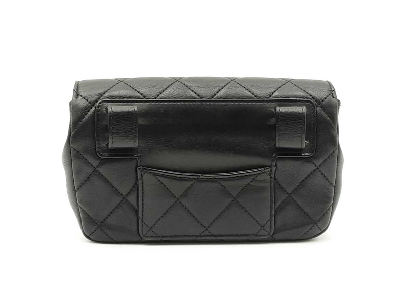 Chanel Envelope Flap Waist Bag In Diamond-quilted Black Leather Fw0825lpzxdu