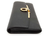 Salvatore Ferragamo Gancini Black Leather Continental Wallet Do0525oorde