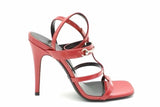 Gucci Regent Strappy Horsebit Red Leather Heels Size 37 Eb0926oorsa