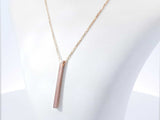 14 Karat Rose Gold Vertical Bar Drop Pendant Necklace 2.4g 18.5 Inch Fw0926lpxdu