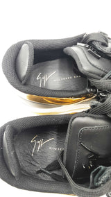 Giuseppe Zanotti Gz94 Double Zip Black Leather Sneakers Size 42 Eb1225lpxdu