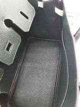 Hermes Birkin 25 Custom Tricolor Green Epsom Palladium Handbag Do0226oclxzde