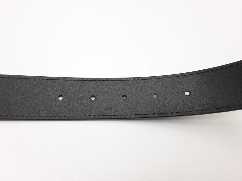 Burberry Black Charcoal Silver Check Canvas Leather Belt Size 34/85 Do0724exde