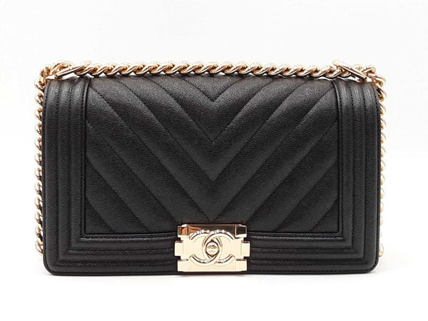 Chanel Boy Bag In Black Quilted Caviar Leather Fw0725orzxdu