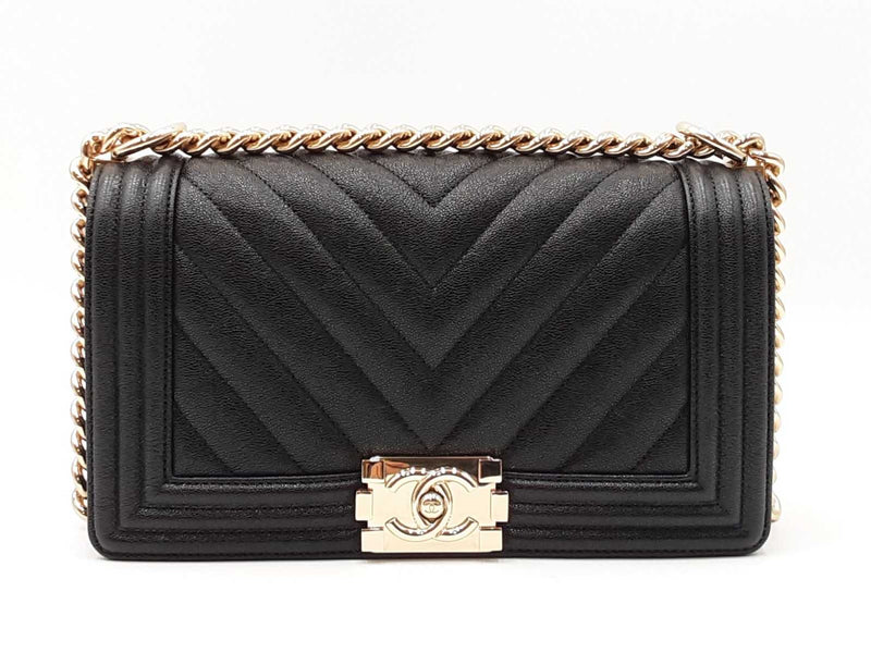 Chanel Boy Bag In Black Quilted Caviar Leather Fw0725orzxdu