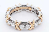 Tiffany & Co. Sixteen Stone Diamond Platinum & 18k Ring 9.6g Sz 7.5 Eb0826iexzde