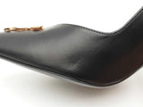 Versace Virtus 100 Black Leather Pointed- Toe Pumps Size Eu 38 Us 8 Fw0525lxzdu