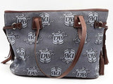 Dooney & Bourke Signature Logo Jacquard Tote Blue Aa0926pzsa
