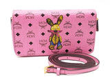 Mcm Pink Bunny Visetos Monogram Print Wallet Sd0726lzxdu