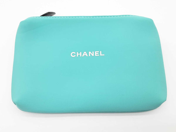 Chanel Vip Tiffany Teal Blue Neoprene Cosmetic Bag Do0225oxde