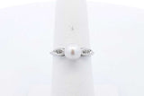 Pearl Ring In 10k White Gold 2.3 Grams Size 6 Eb0924pxsa