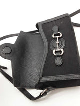 Gucci 1955 Horsebit Monogram Black Textured Canvas Crossbody Bag Eb1125pxzde