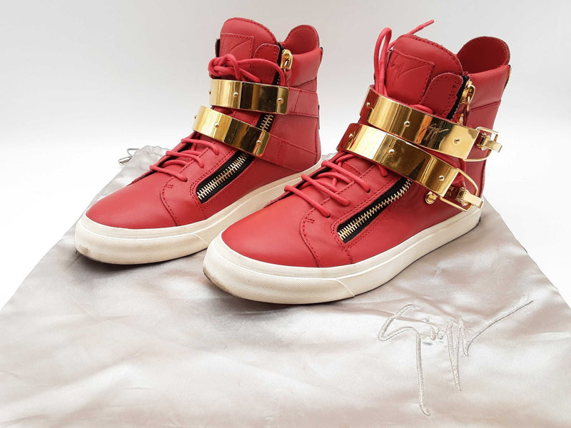 Giuseppe Zanotti Double Buckle London Red Leather Shoes Size Eu 39 Do0125ixde