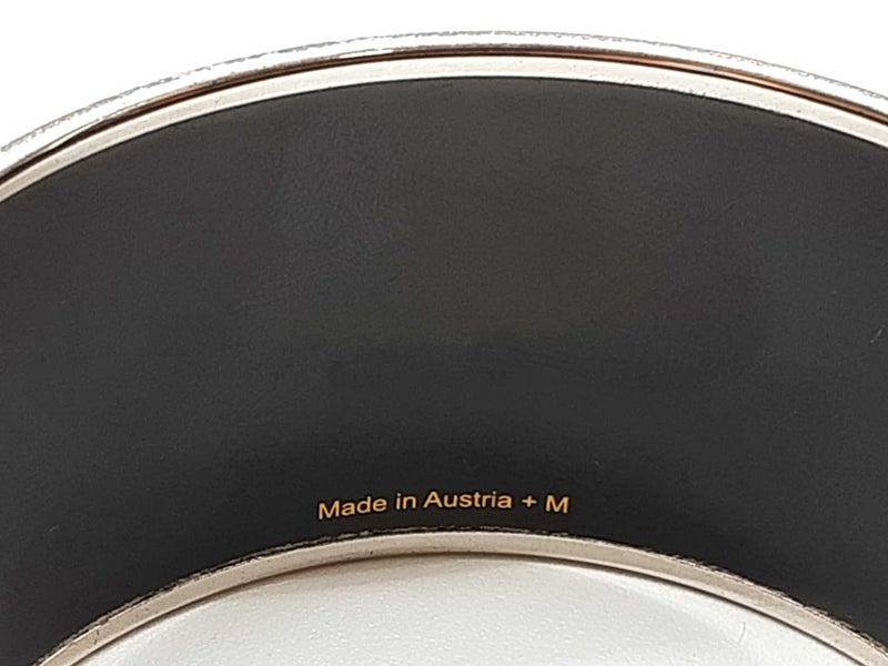 Hermes Black Tresors Retrouves Enamel Metal 125.0g Bangle Bracelet 8.25 In Do0525pxzde