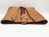 Gucci Gg Stripe Tote Brown Handbag Aa1125rxzsa