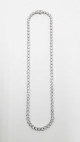 13.05 Cttw Lab Grown Diamond & Silver Tennis Necklace 22.1g 18 Inch Fw0725lorzdu