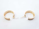 18k Yellow Gold Greek Key Hoop Earrings 5.4 Grams Fw0826perdu