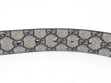 Gucci Marmont Reversible Belt In Gg Supreme & Leather With Gg Buckle Fw1225lrxdu