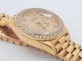 18k Yellow Gold Rolex Lady- Datejust 26mm Diamond Bezel Watch Aa0426rzxzsa