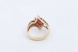 Exquisite 10k Yellow Gold Ring With Red Stone 4.61 Grams Size 6.5 Eb0524lwxsa