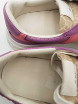 Gucci Monogram Canvas Pink & Purple Leather Platform Sneakers 38.5 Eb0126lrxsa