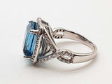 Blue Topaz 14k White Gold 5.3g Ring Size 4.75 Do0826prxde