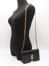 Versace Greca Goddess Mini Bag In Black Leather Fw0526crzdu