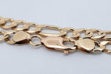14k Yellow Gold Figaro Chain Bracelet 8.8 Grams 7.5 Inch Eb0426rxzsa