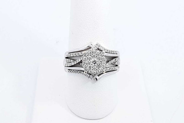 Diamond Ring In 14k White Gold 8.1 Grams Size 8.5 Eb0924orxdu