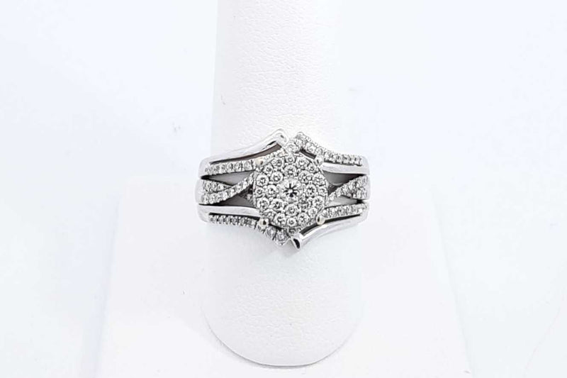 Diamond Ring In 14k White Gold 8.1 Grams Size 8.5 Eb0924orxdu