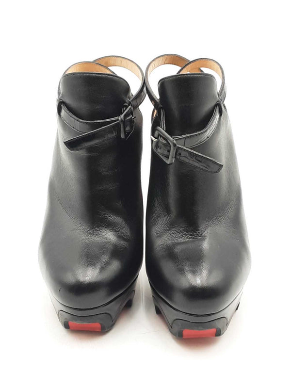 Christian Louboutin Forgeron Black Leather & Suede Pumps Size 36.5 Eb1125lxzsa