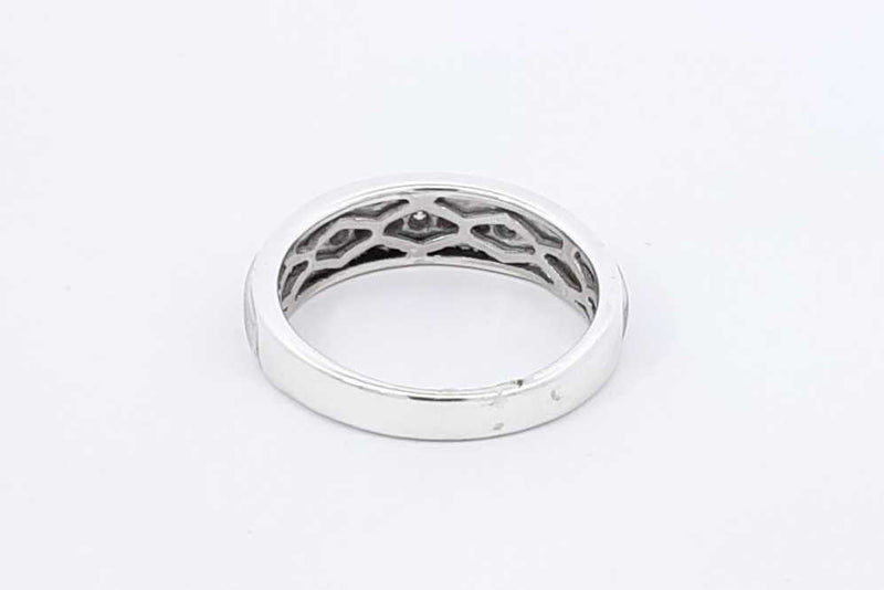 0.49ctw Diamond Ring In Sterling Silver 6.4 Grams Size 10.5 Eb1125irdu