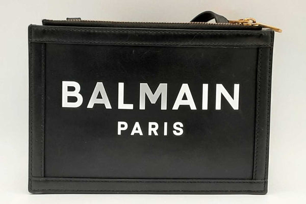 Balmain Black Leather Three Pouch Shoulder Bag Eb0325oxzsa