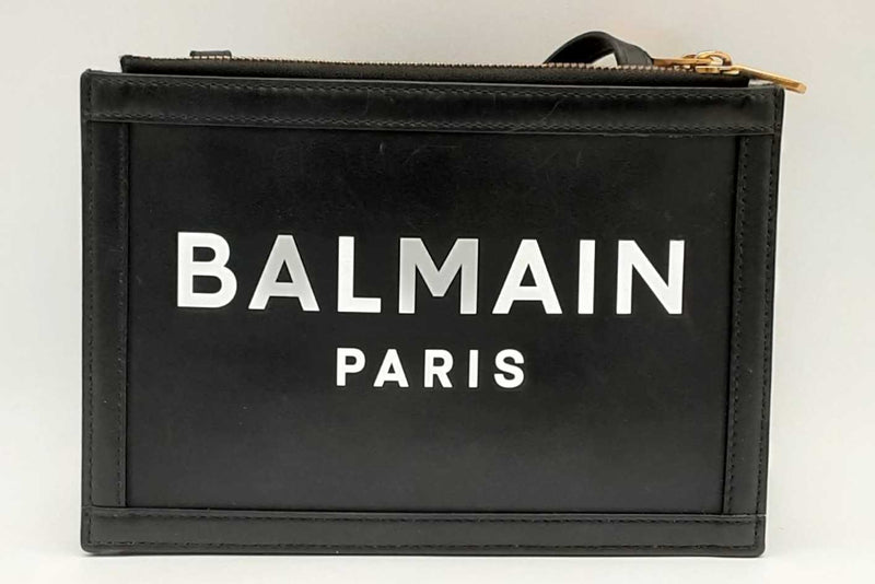 Balmain Black Leather Three Pouch Shoulder Bag Eb0325oxzsa