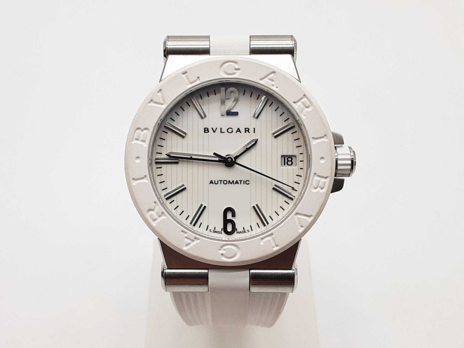 Bvlgari Dg35sv Diagono 35 White Dial Steel Case Automatic Watch