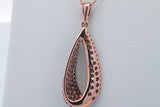 Effy Espresso & White Diamond Pendant & Earrings 14k Rose Gold 7.1g Eb0326cxzdu