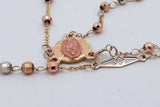 10k Tricolor Gold Rosary 3.7 Grams 17 Inch Eb0626lcrsa