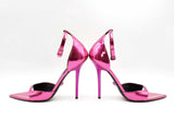 Versace Pinpoint Stiletto Heel Sandals In Mirrored Fuschia Size Eu 39 Fw0225rzdu