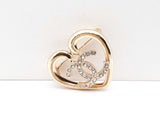 Chanel Cc Logo Heart Gold-tone & Strass Brooch Fw1025lordu
