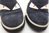 Fendi Monster Navy Blue Suede Slip On Sneakers Size 11 Eb0925ocrde